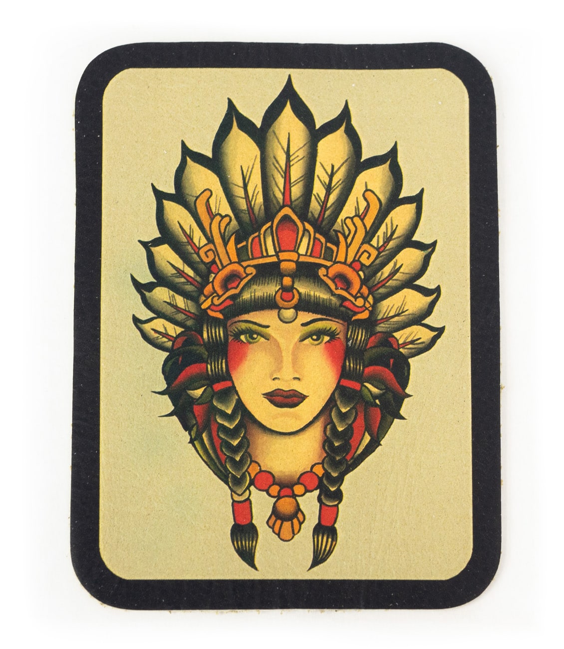 Indian Girl Leather Patch - Image 2
