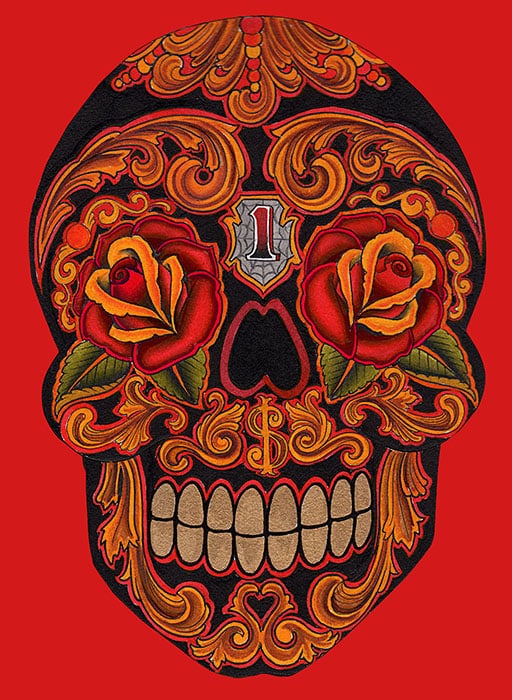 New School Dia Skull - Canvas Giclee