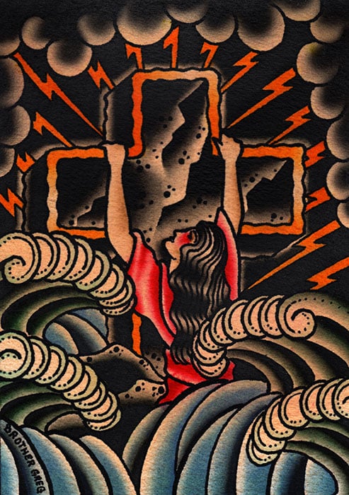 Hanging to the Cross - Canvas Giclee