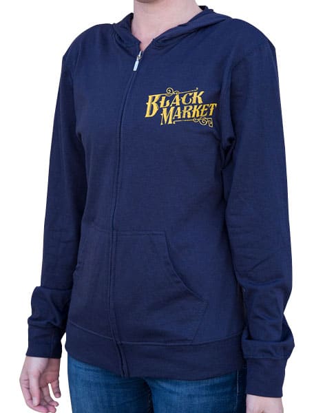 Anchor Light Weight Zip Hoodie Navy - front