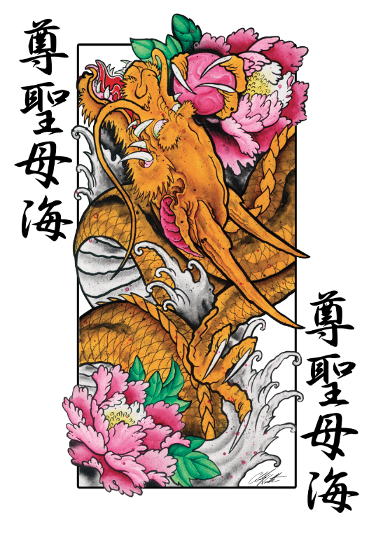 Golden Dragon - Women's Racer Back Tank Top - Image 3