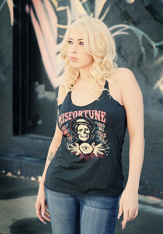 Misfortune - Women's Unfinished Racer Back Tank Top - Image 2
