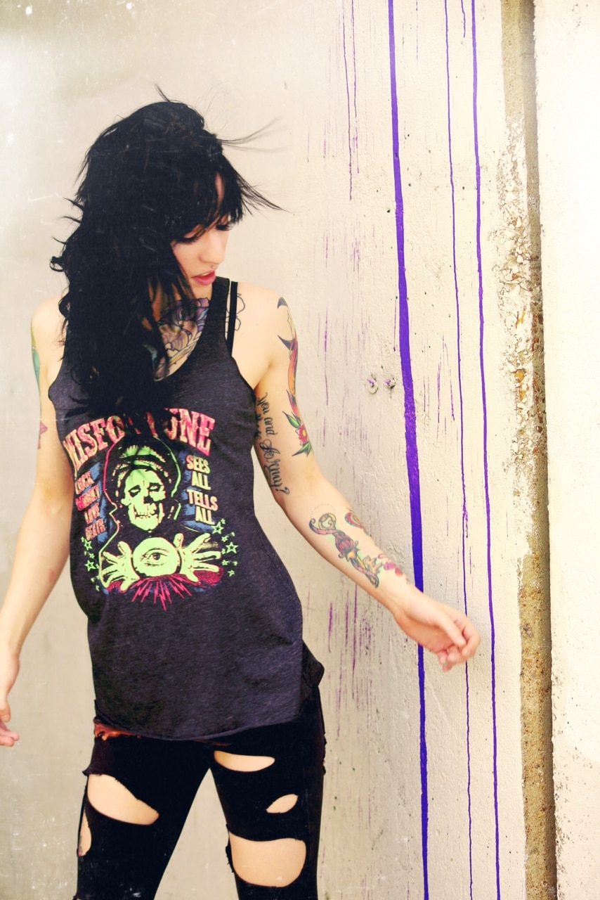 Misfortune - Women's Unfinished Racer Back Tank Top - Image 3