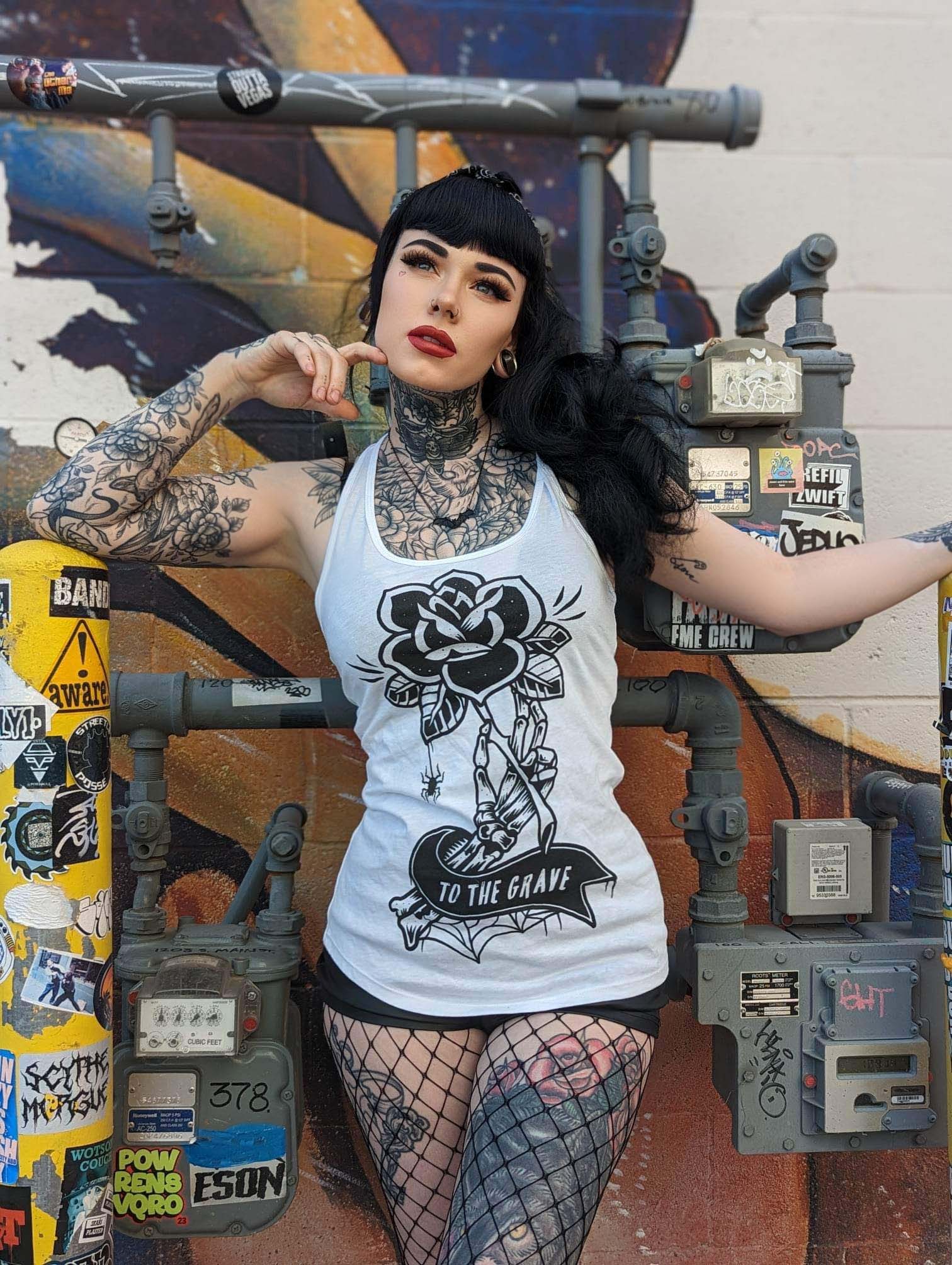 To the Grave - Women's Racer Back Tank Top - Image 2