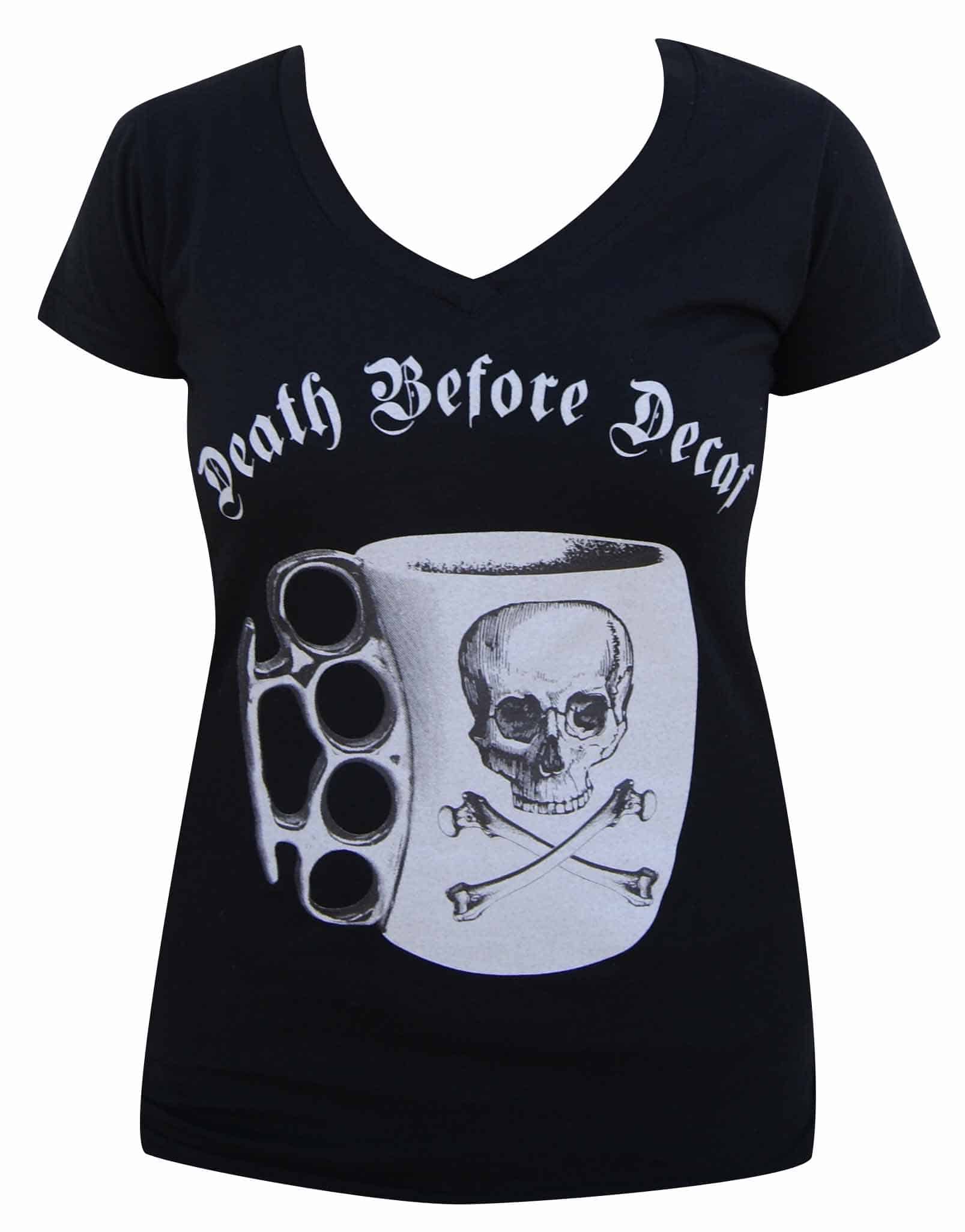 Death Before Decaf - Women's V-Neck T-Shirt - Image 3