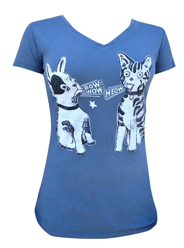 Bow Wow Meow - Women's V-Neck T-Shirt - Image 3