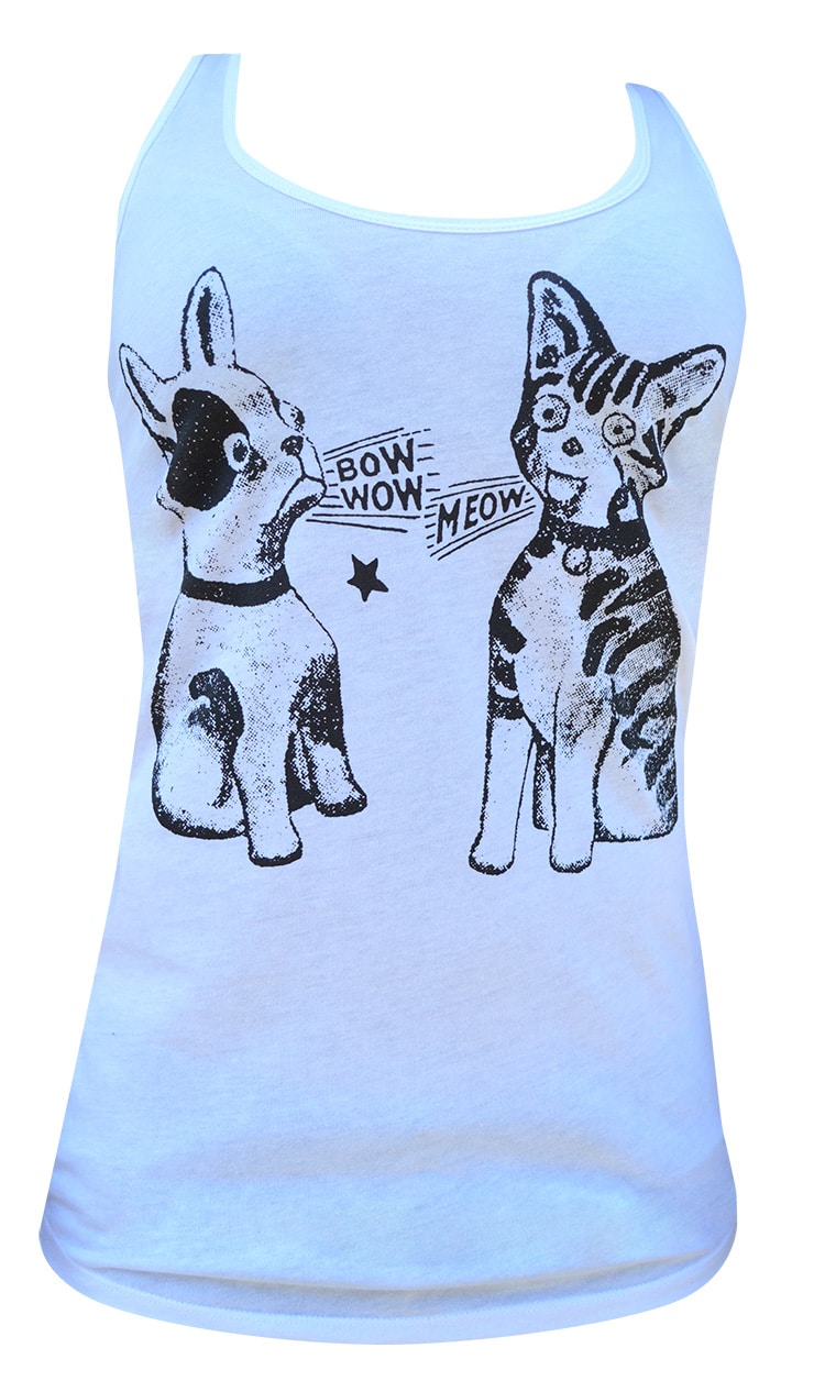 Bow Wow Meow - Women's Racer Back Tank Top - Image 3