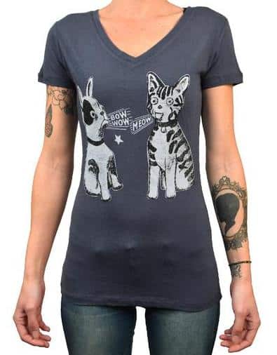 Bow Wow Meow - Women's V-Neck T-Shirt