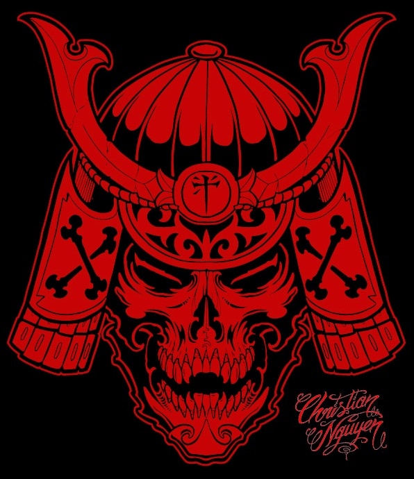 Samurai Skull - Men's T-Shirt - Image 3