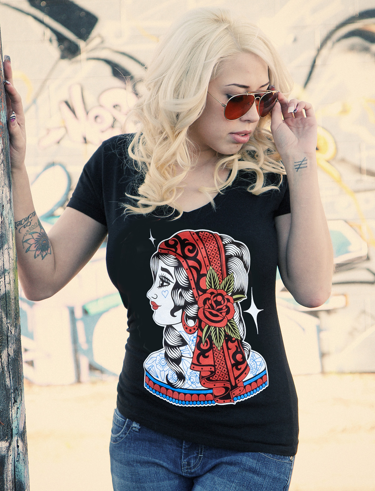 Gypsy Love - Women's V-Neck T-Shirt - Image 3