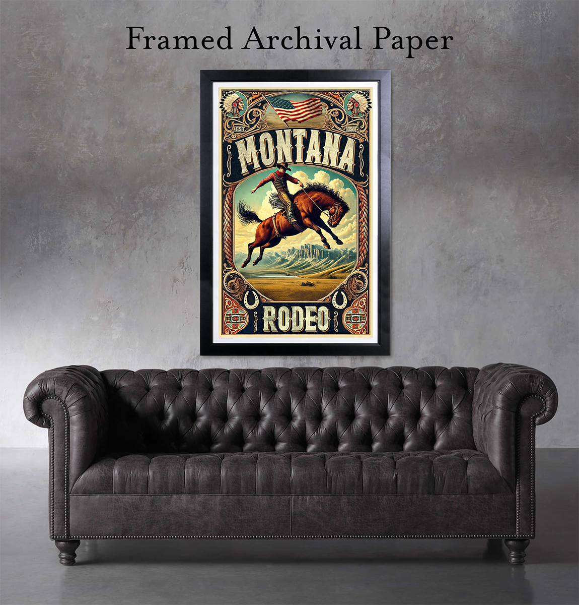 Montana Rodeo Poster - Art Print / Wall Art / Western Decor - Image 4