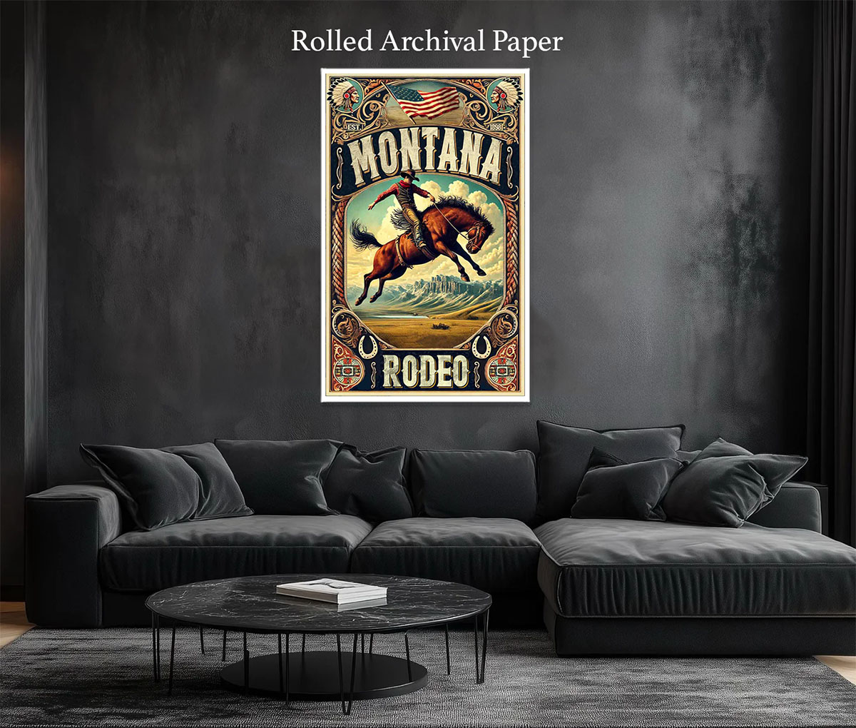 Montana Rodeo Poster - Art Print / Wall Art / Western Decor - Image 2