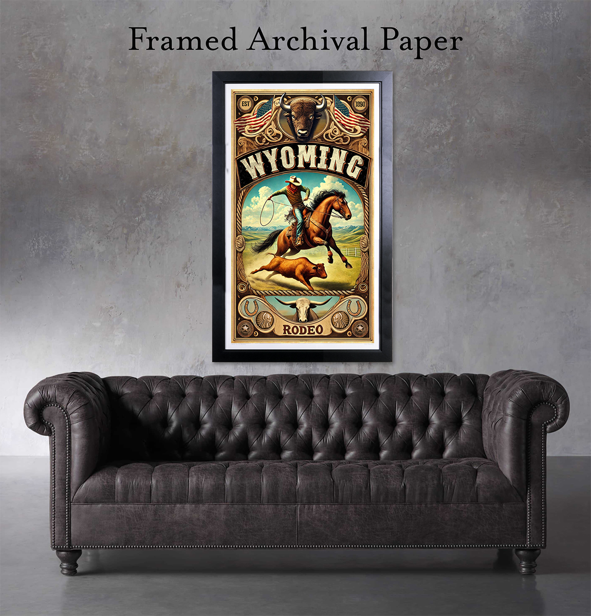 Wyoming Rodeo Poster - Art Print / Wall Art / Western Decor - Image 4