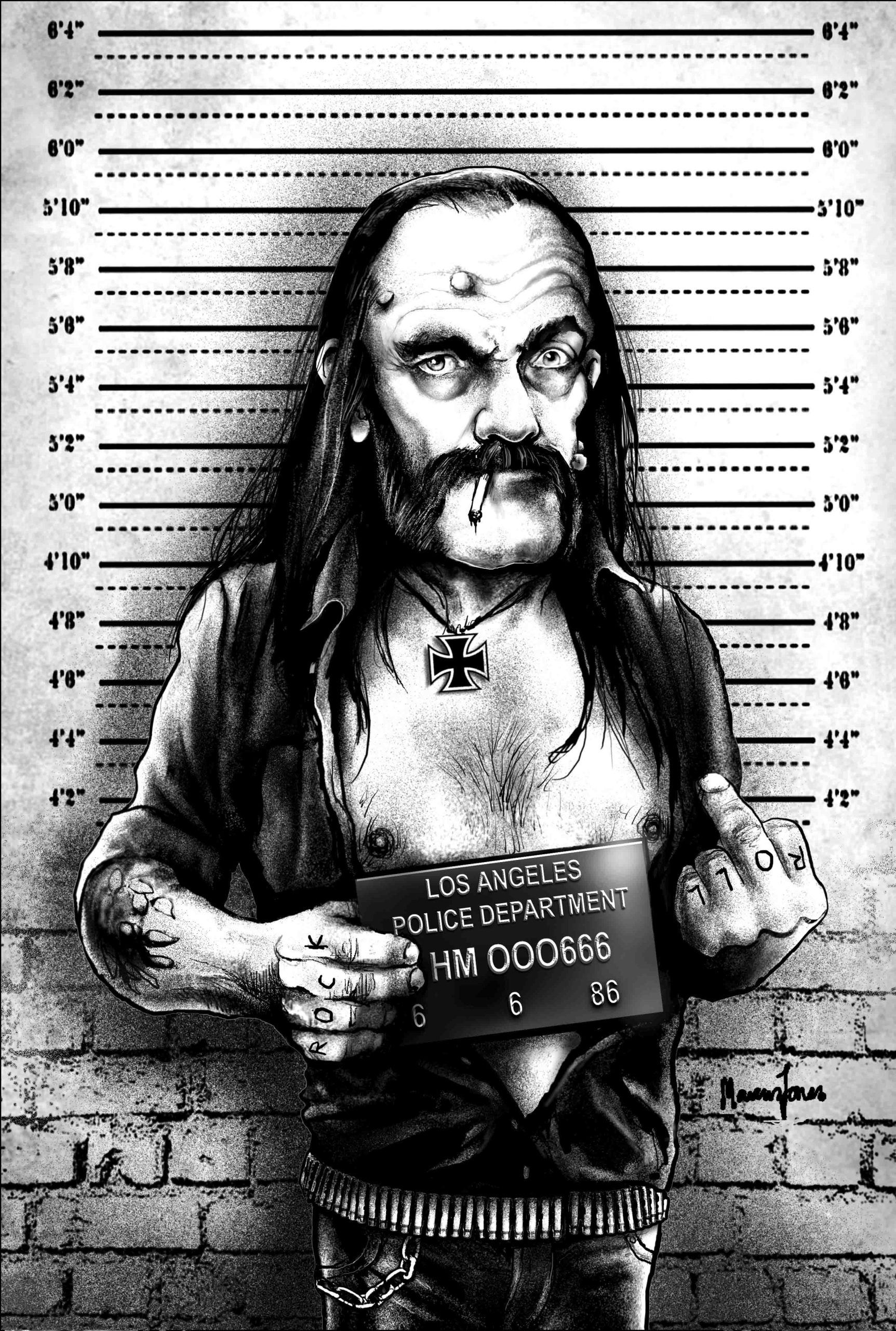 LEMMY MUGSHOT - Lemmy Kilmister Motorhead Art Print