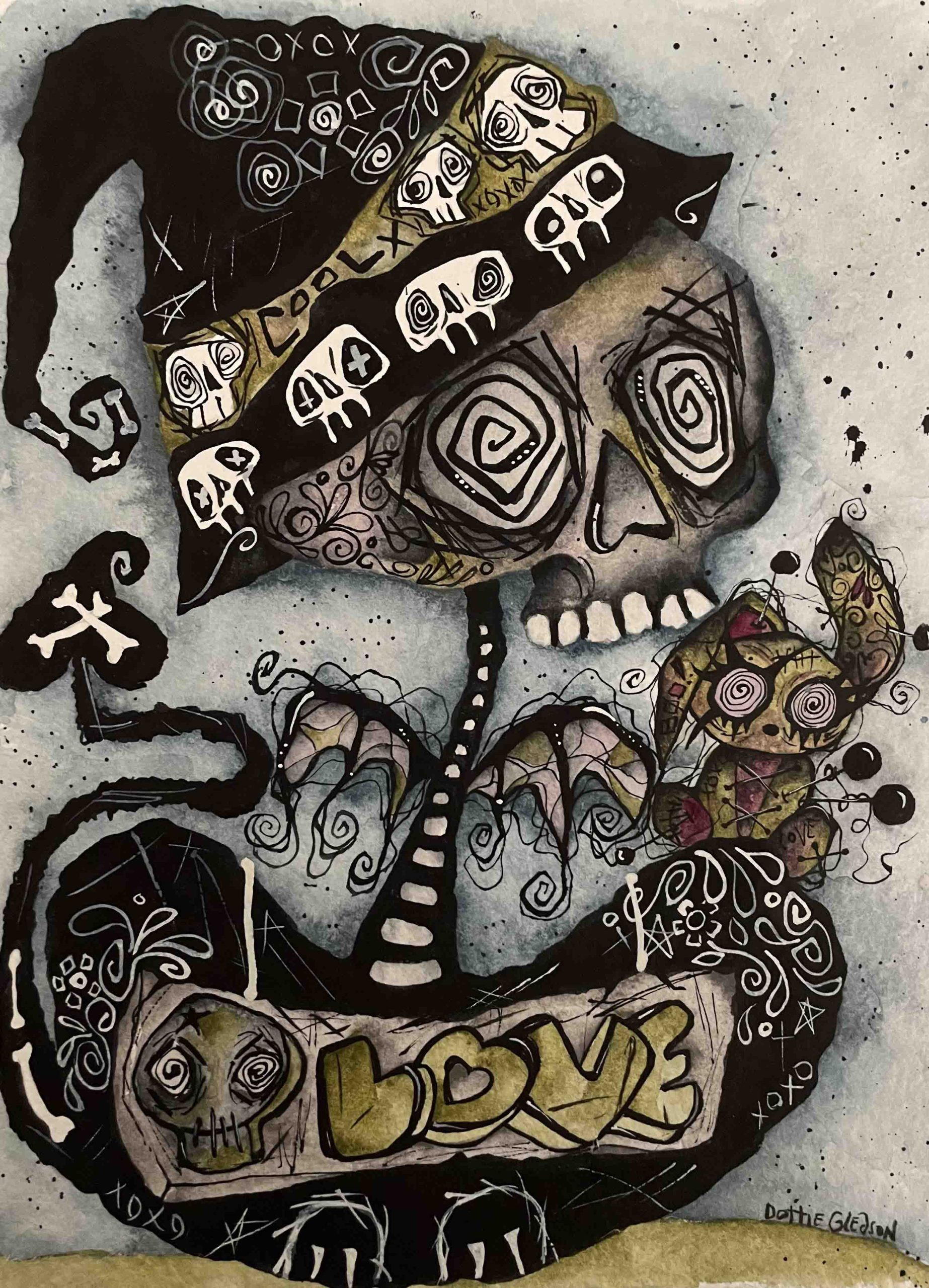 SKULLZ KITTY Art Prints