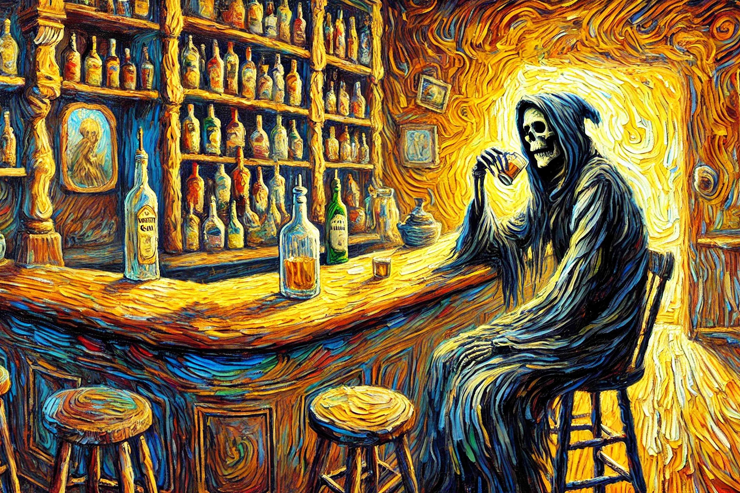 DEATH DRINKS - Fantasy Art Prints