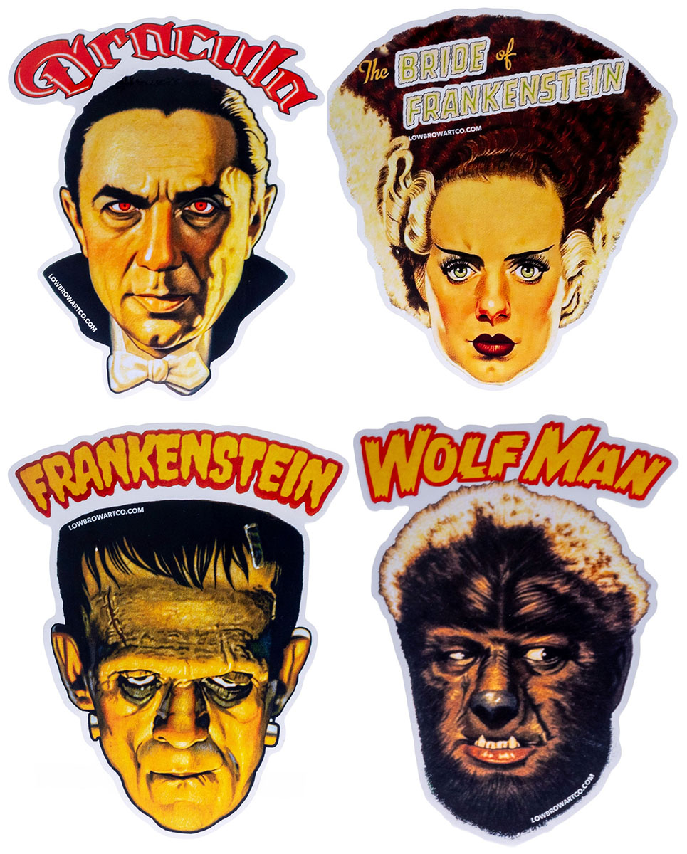 CLASSIC MONSTERS STICKER SET OF 4 STICKERS