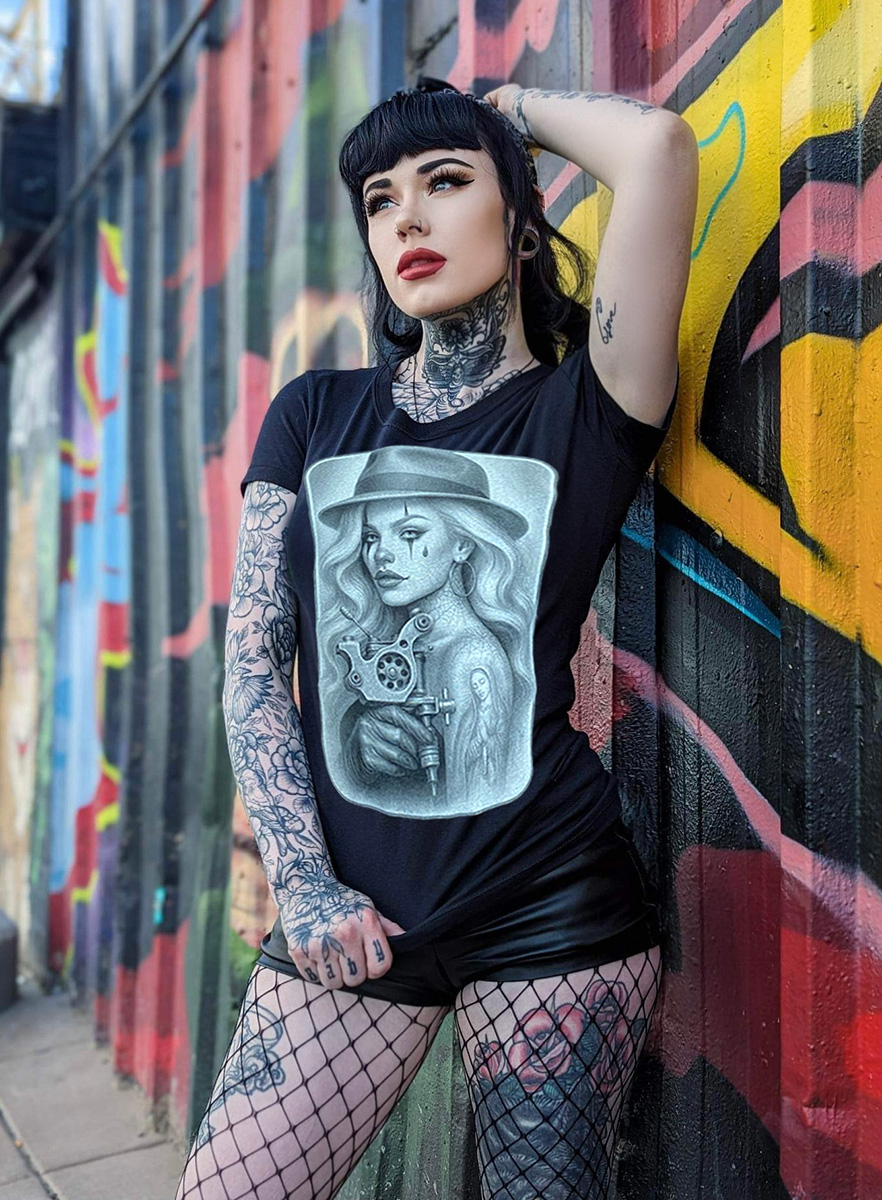 TATTOO PAYASA - Women's Loose Neck T-Shirt - Image 2