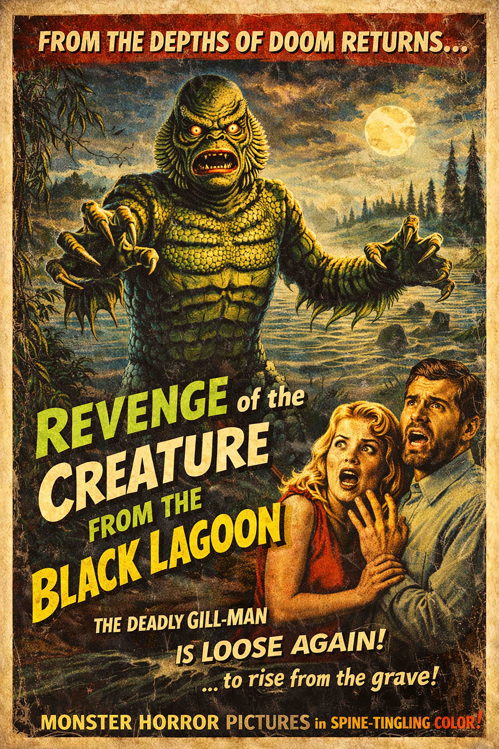 REVENGE OF THE CREATURE - Horror Movie Art Prints